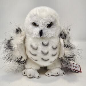Douglas Wizard Snowy Owl White Black Spotted 8" Plush Stuffed Animal Soft Toy